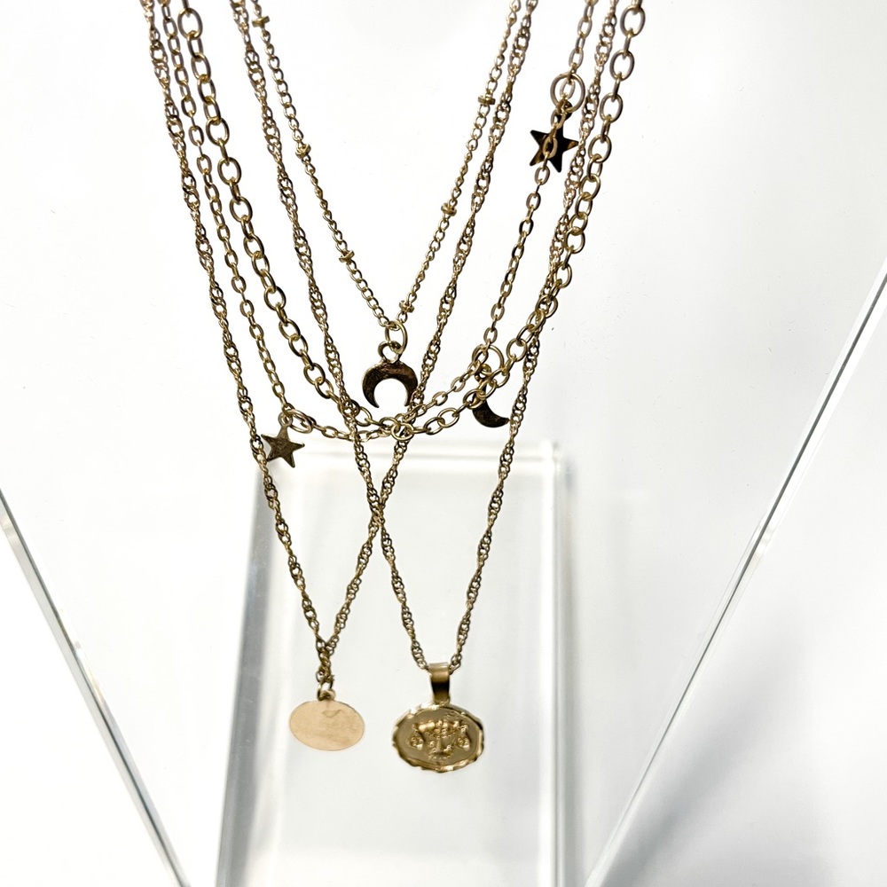 Women's Star and Moon Layered Necklaces